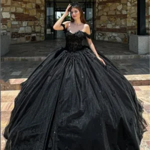 black quinceanera dresses