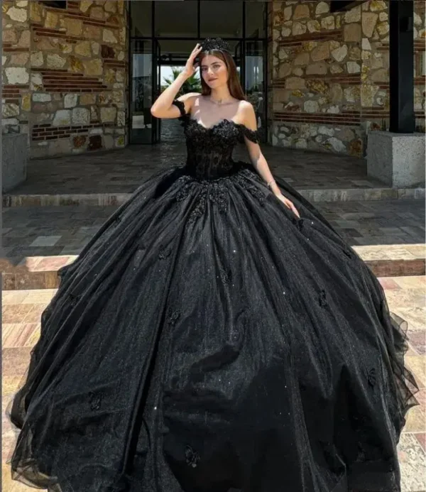 black quinceanera dresses